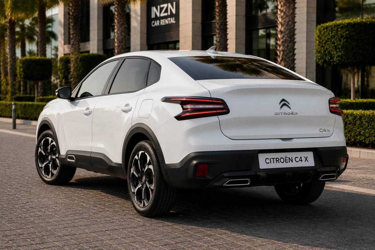 Citroën C4X rental car, rear three-quarter view