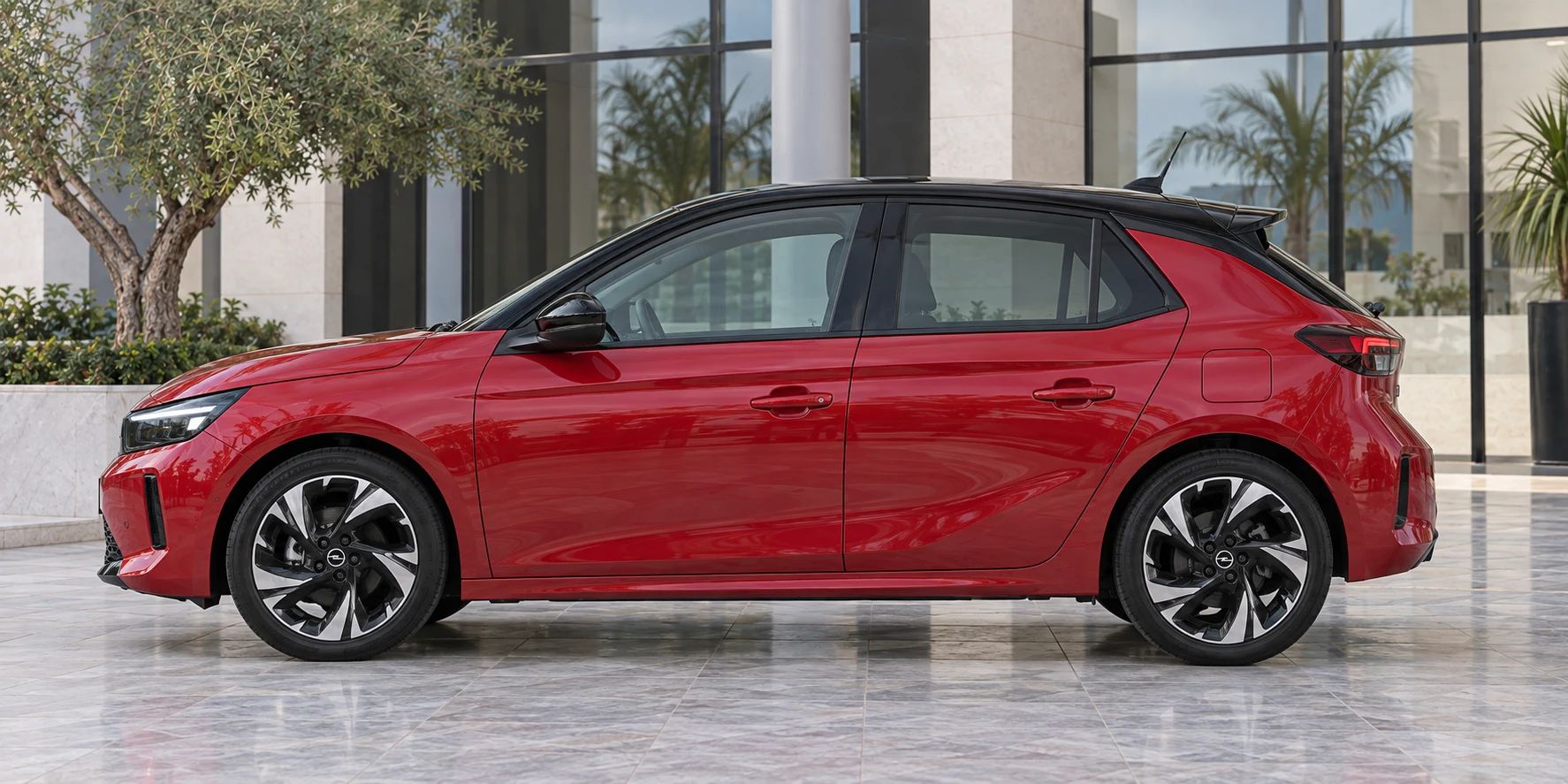 Opel Corsa rental car, side view