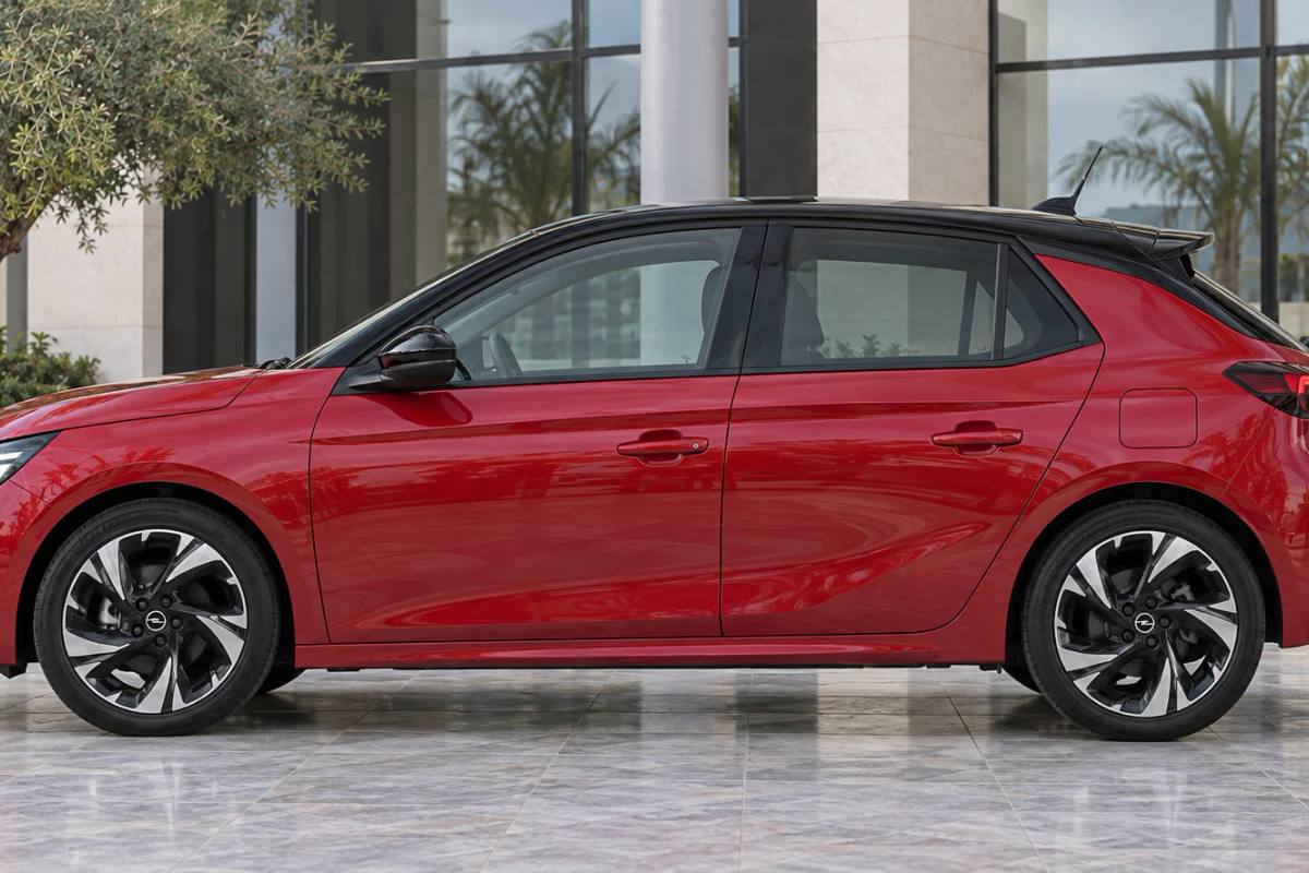 Opel Corsa rental car, side view