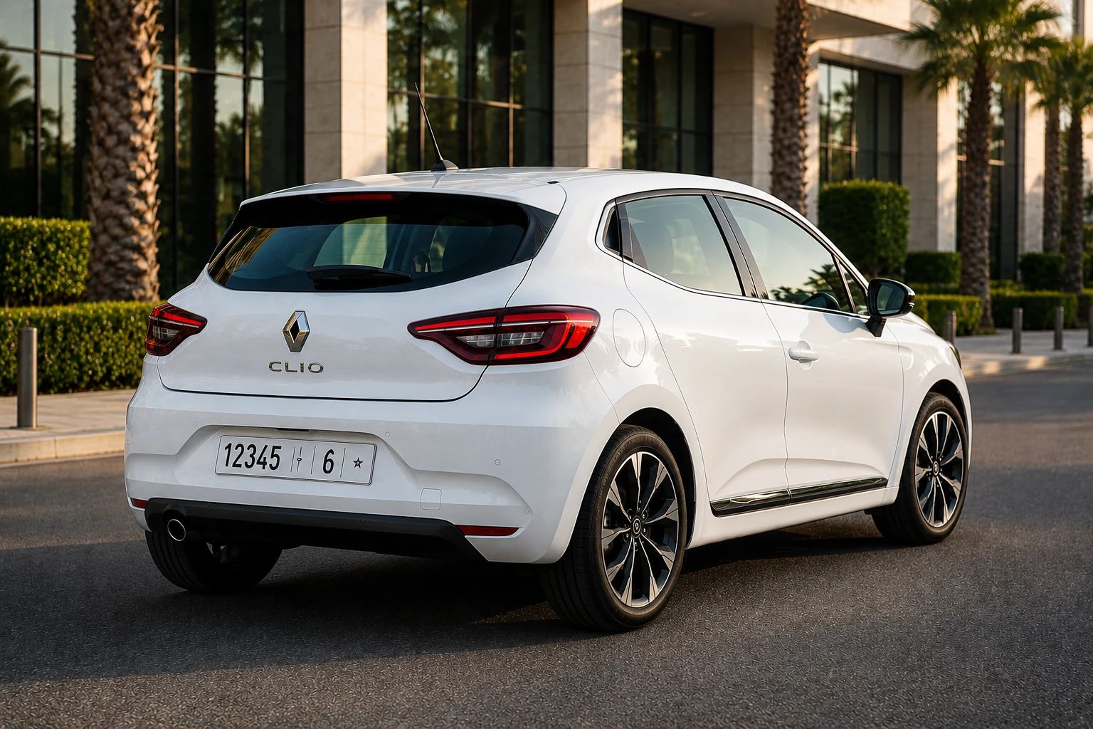 Renault Clio rental car, rear three-quarter view