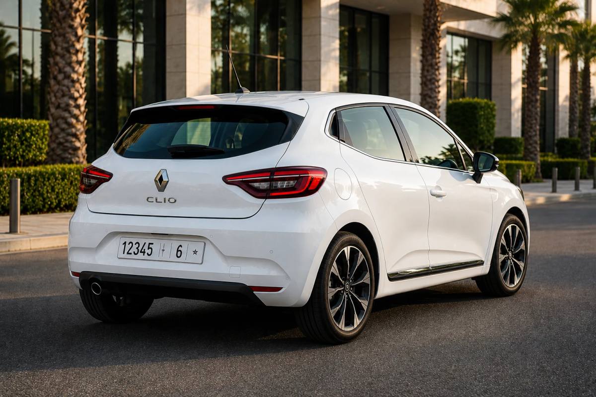Renault Clio rental car, rear three-quarter view