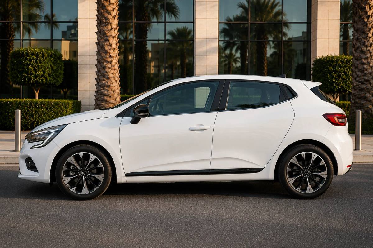 Renault Clio rental car, side view