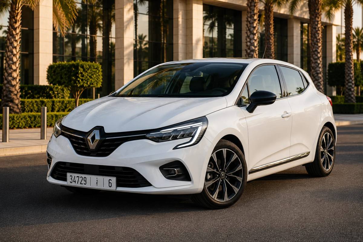 Renault Clio rental car, front three-quarter view
