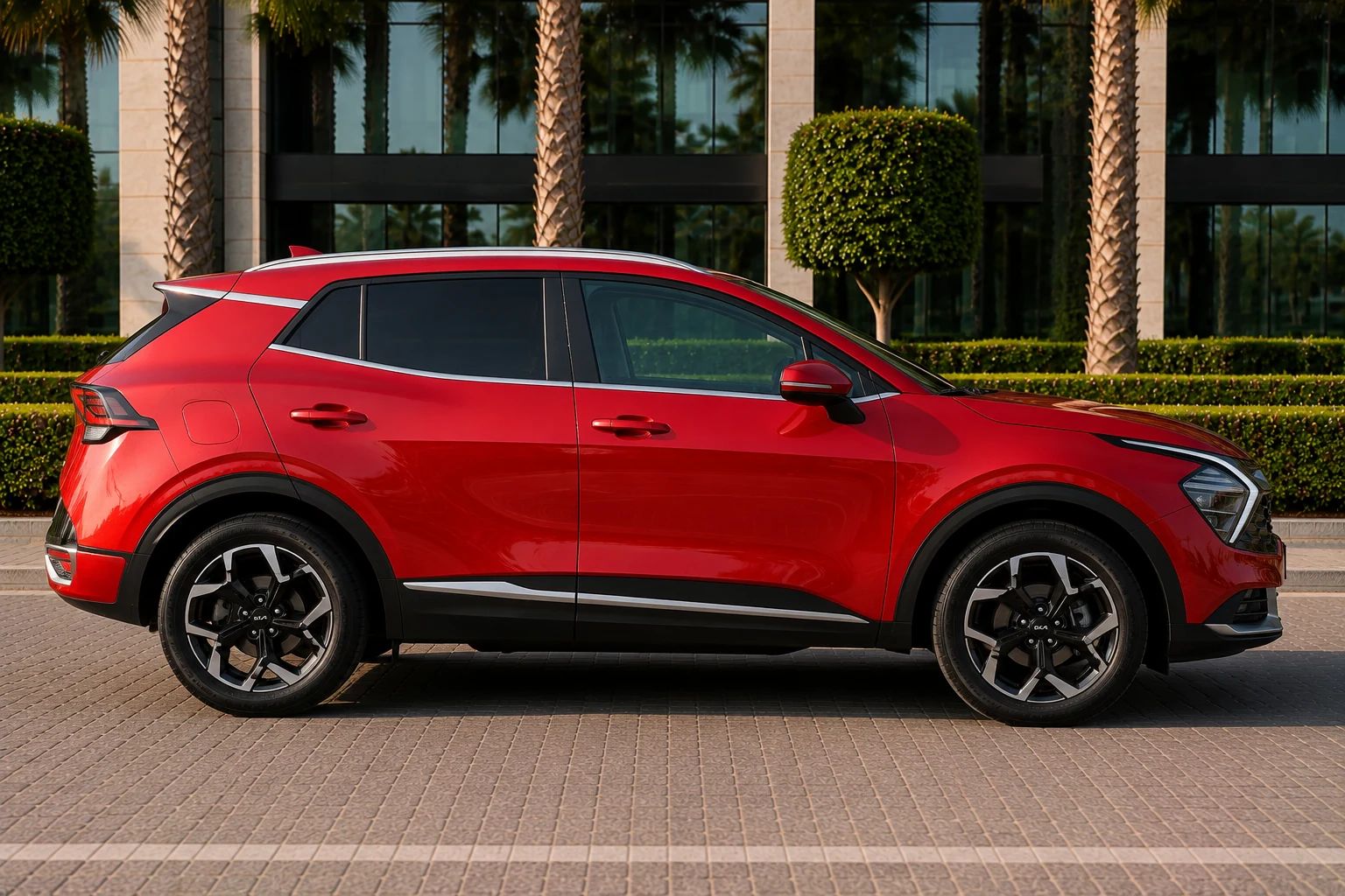Kia Sportage rental SUV, side view