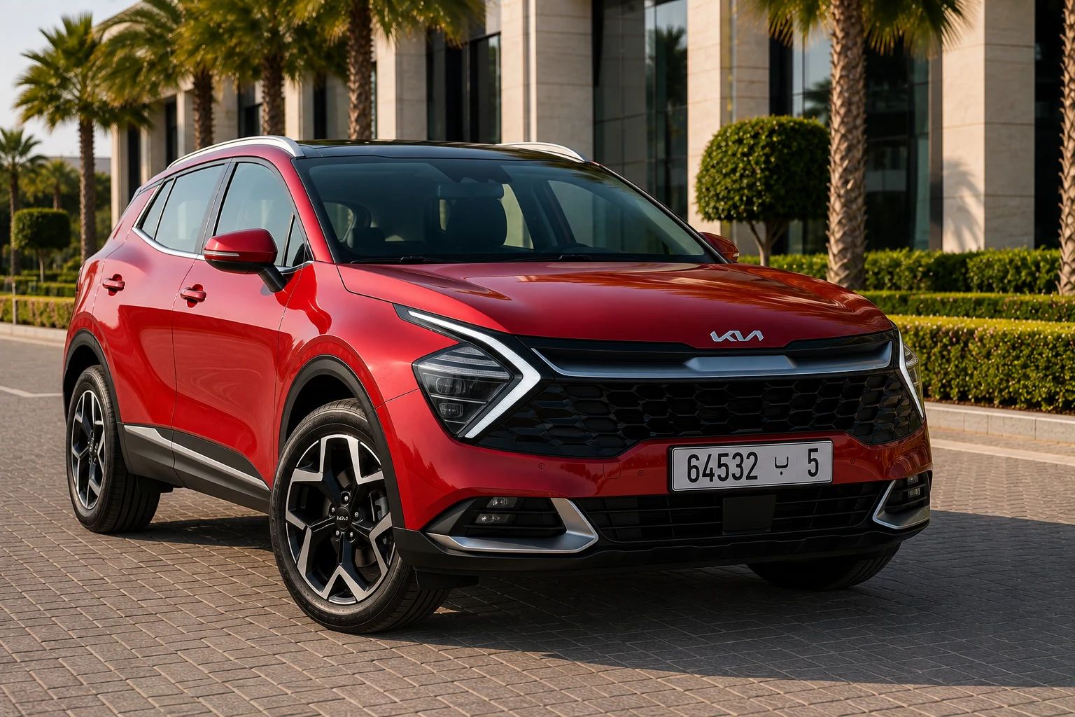 Kia Sportage rental SUV, front three-quarter view