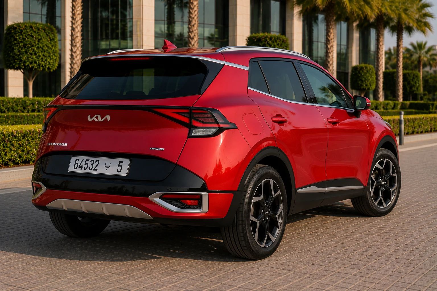 Kia Sportage rental SUV, rear three-quarter view