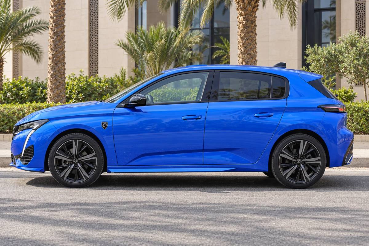 Peugeot 308 rental car, side view