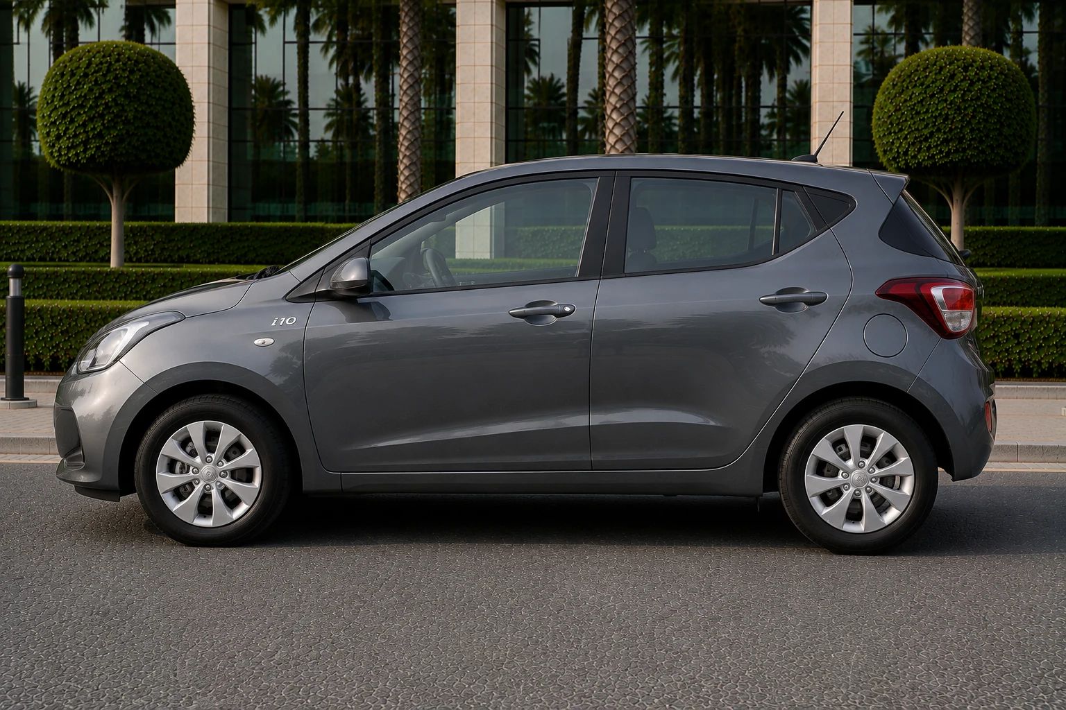 Hyundai i10 rental car, side view