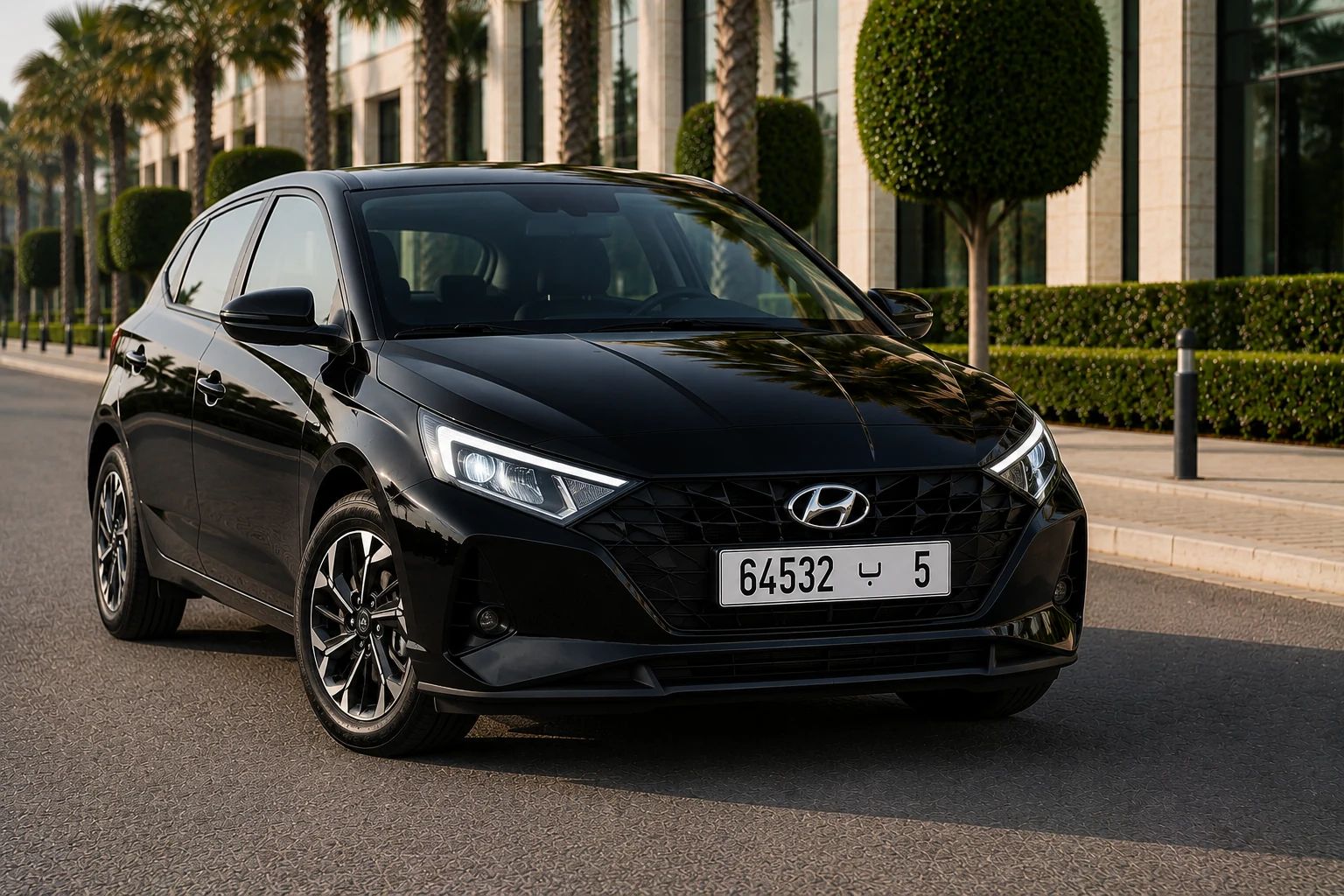 Hyundai i20 rental car, front three-quarter view