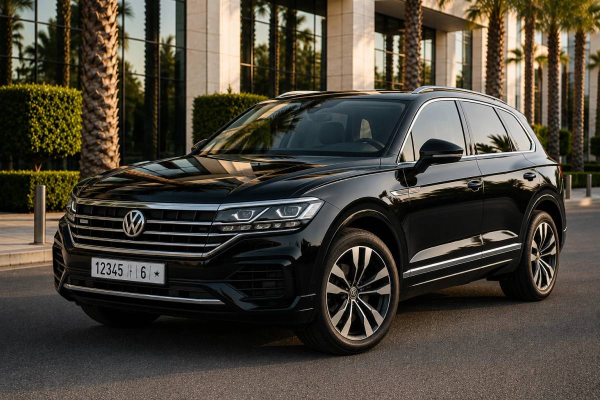 Volkswagen Touareg rental SUV, front three-quarter view