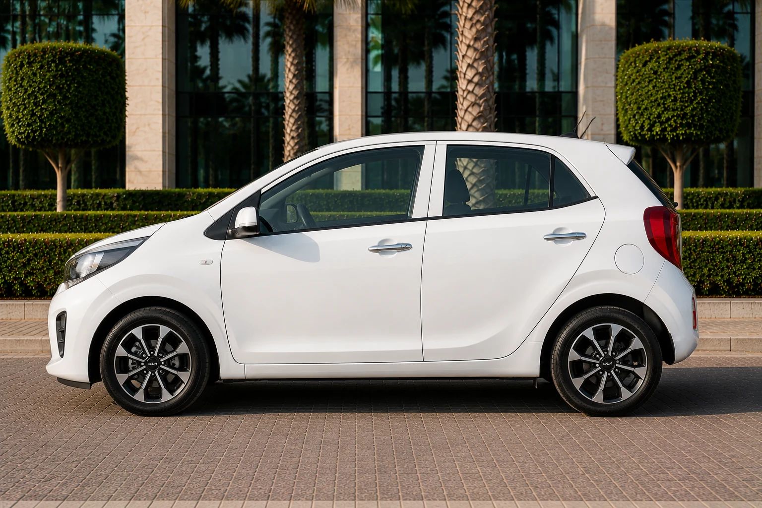 Kia Picanto rental car, side view