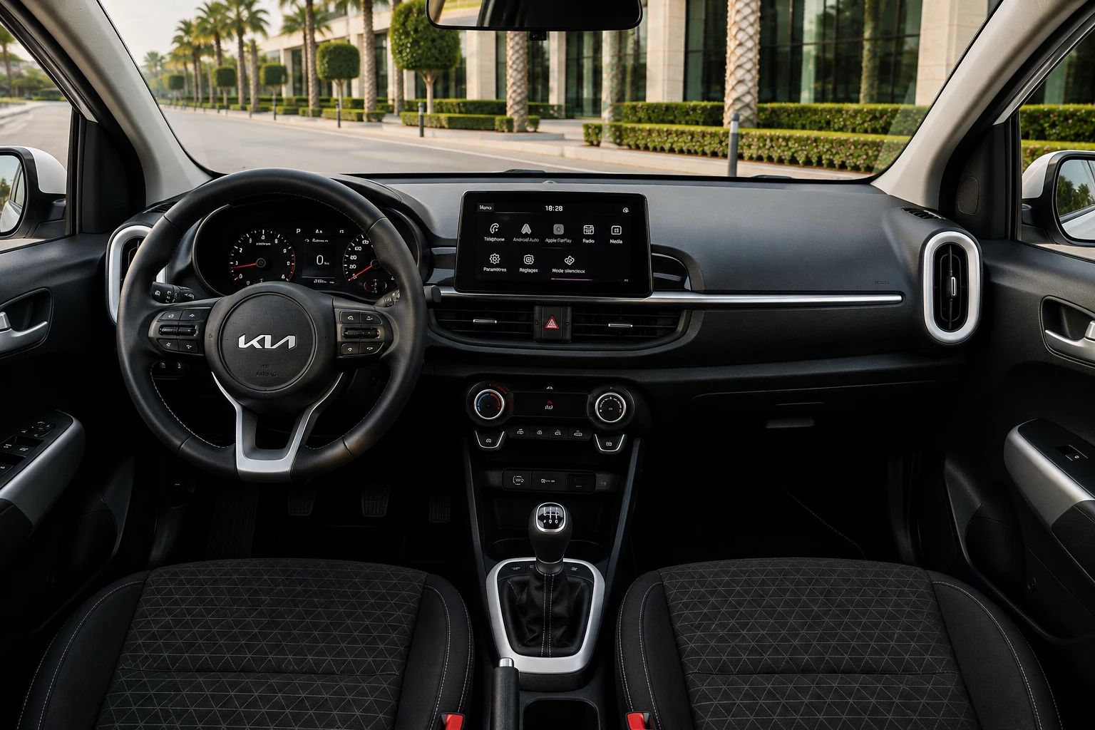 Kia Picanto rental car interior