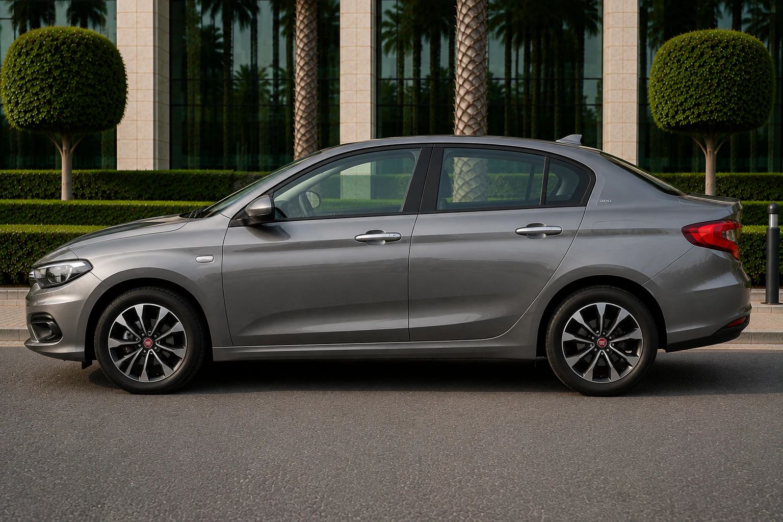 Fiat Tipo rental car, side view