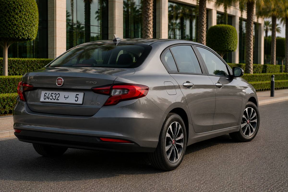 Fiat Tipo rental car, rear three-quarter view