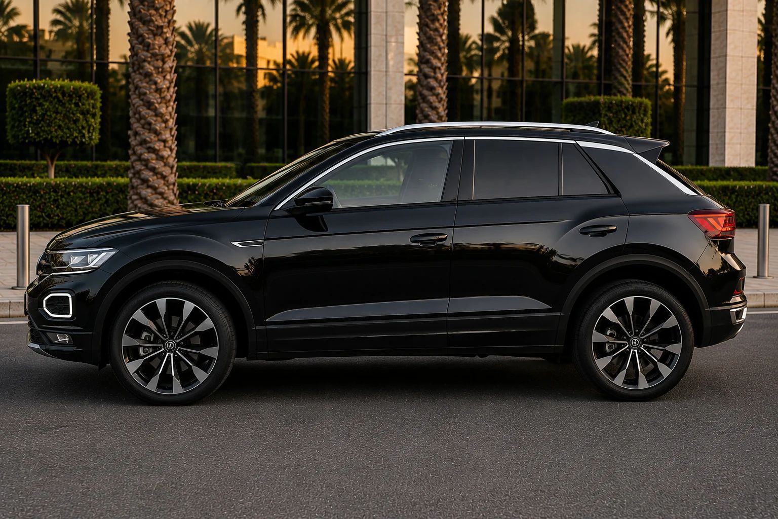 Volkswagen T-Roc rental SUV, side view