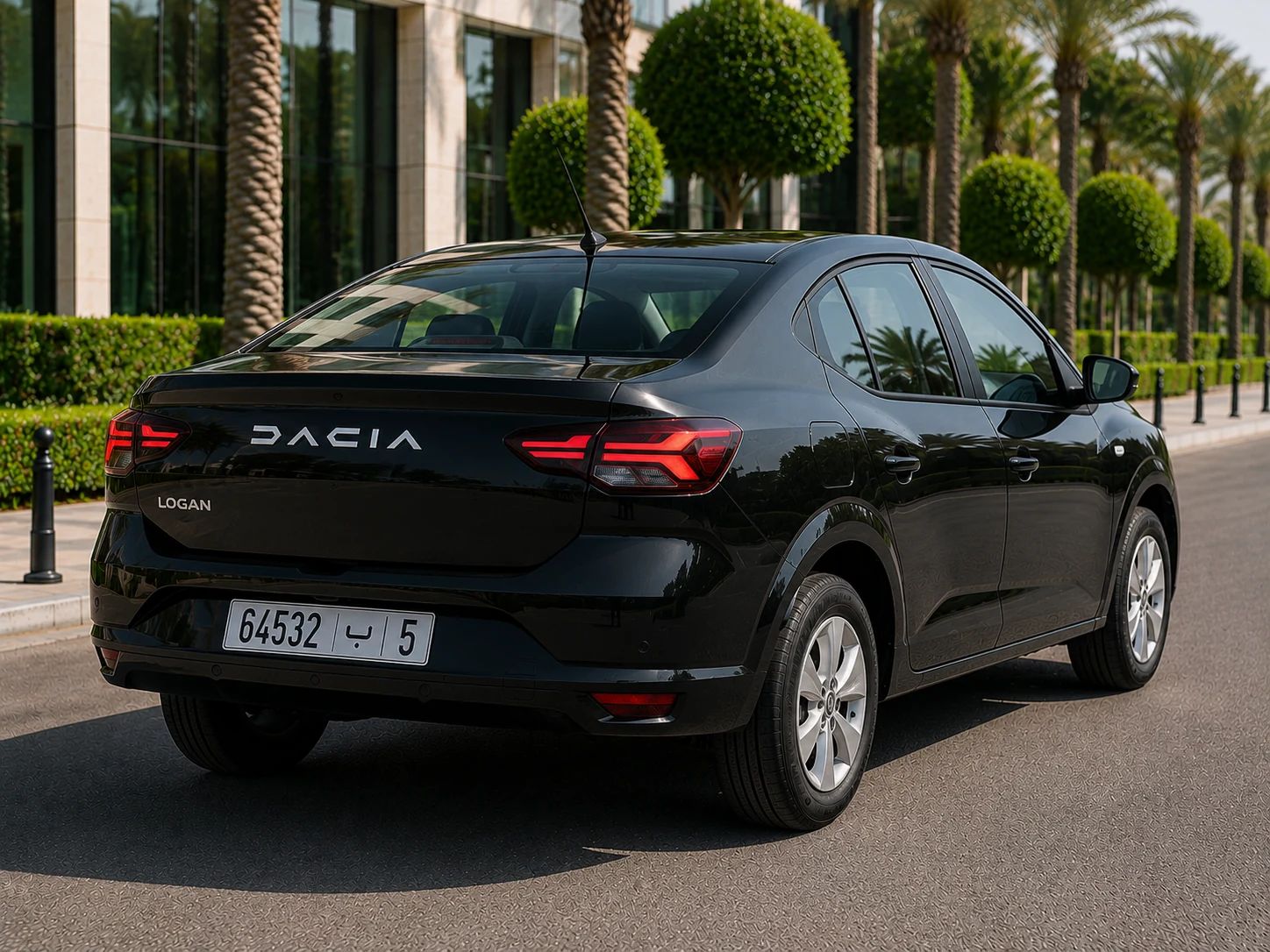 Dacia Logan rental car, side view