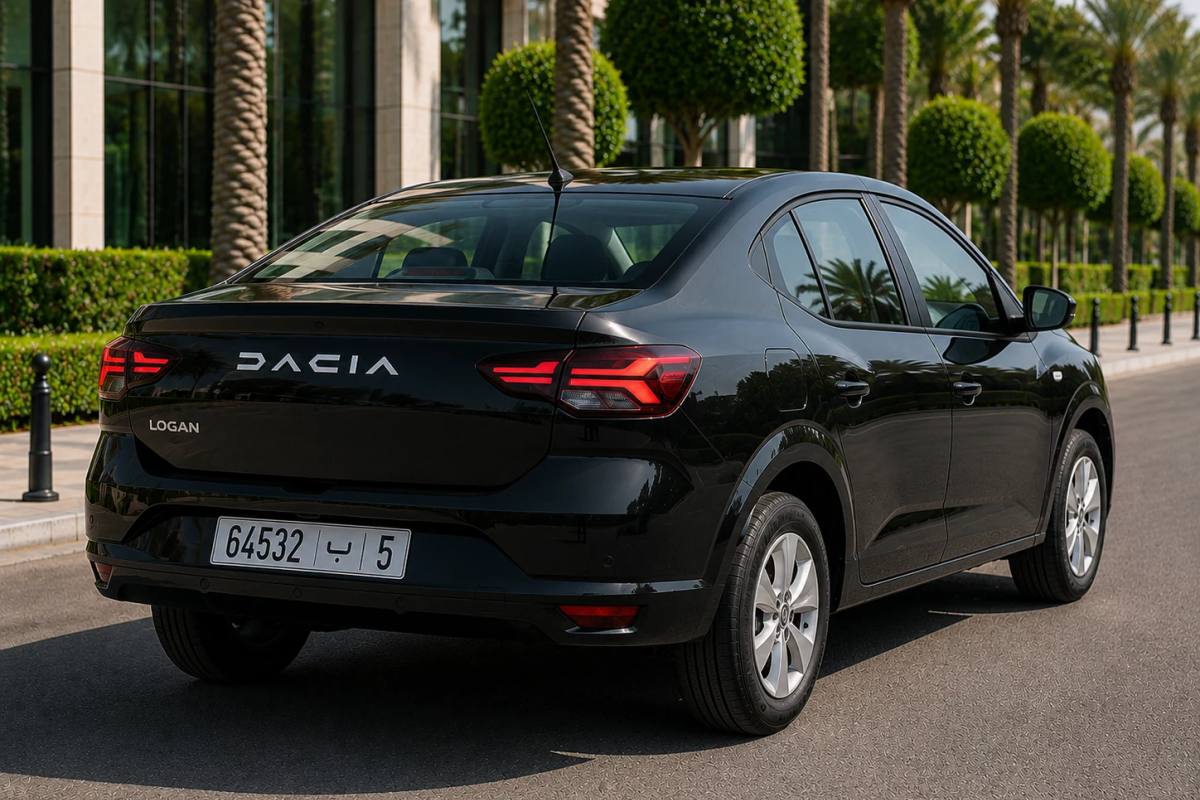 Dacia Logan rental car, side view